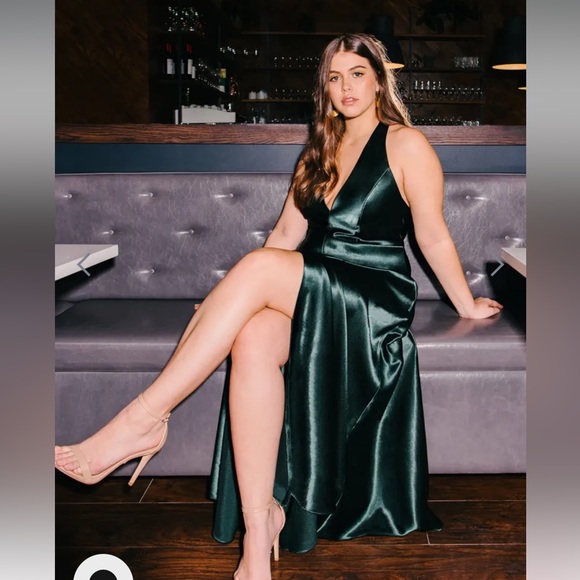 JENNY YOO Corinne Bridesmaid Satin Latte Color Dress- basically brand new! - Picture 8 of 9